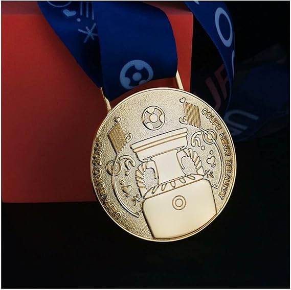 JXS UEFA Euro 2016 Medal Replica, Portugal National Football Team Gold Medal Souvenir, 1:1 Engraved Zinc Alloy Football Match Medal, Football Fan Badge Collection