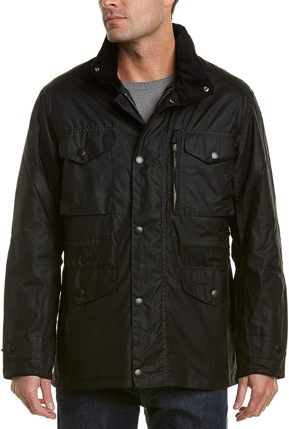 Barbour Men's Sapper Waxed Jacket (XXL, Black)