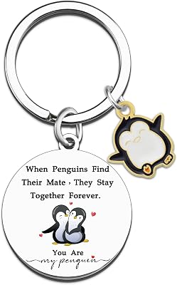 Penguin Keychain Gift for Husband Wife Romantic Gifts for Him Couples Keychain for Boyfriend Girlfriend Couple Gift for Him and Her Cute Birthday Valentines Anniversary Christmas Gifts
