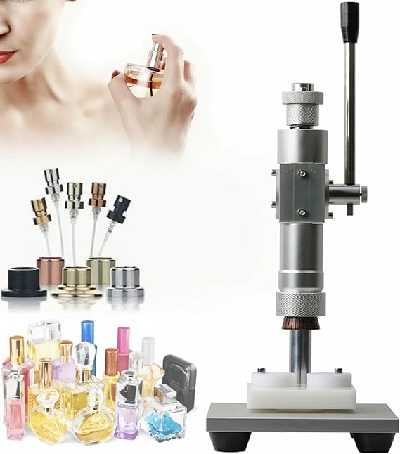 Cap Prester Manual for Perfumes, Cap Presing Machine with Metal Collar, Bottles Pressing with Atomizer, Bottles Pressing Machine