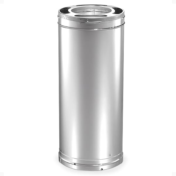 DuraVent DuraPlus Triple-Wall Chimney Stove Pipe, Galvanized Steel, 6x24 in