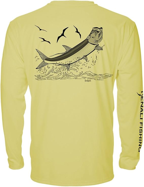 Denali Men's Fishing Tournament Tarpon Teaser UPF 50+ Long Sleeve T-Shirt, UV Protection, Signature Logo Fisherman's Shirt