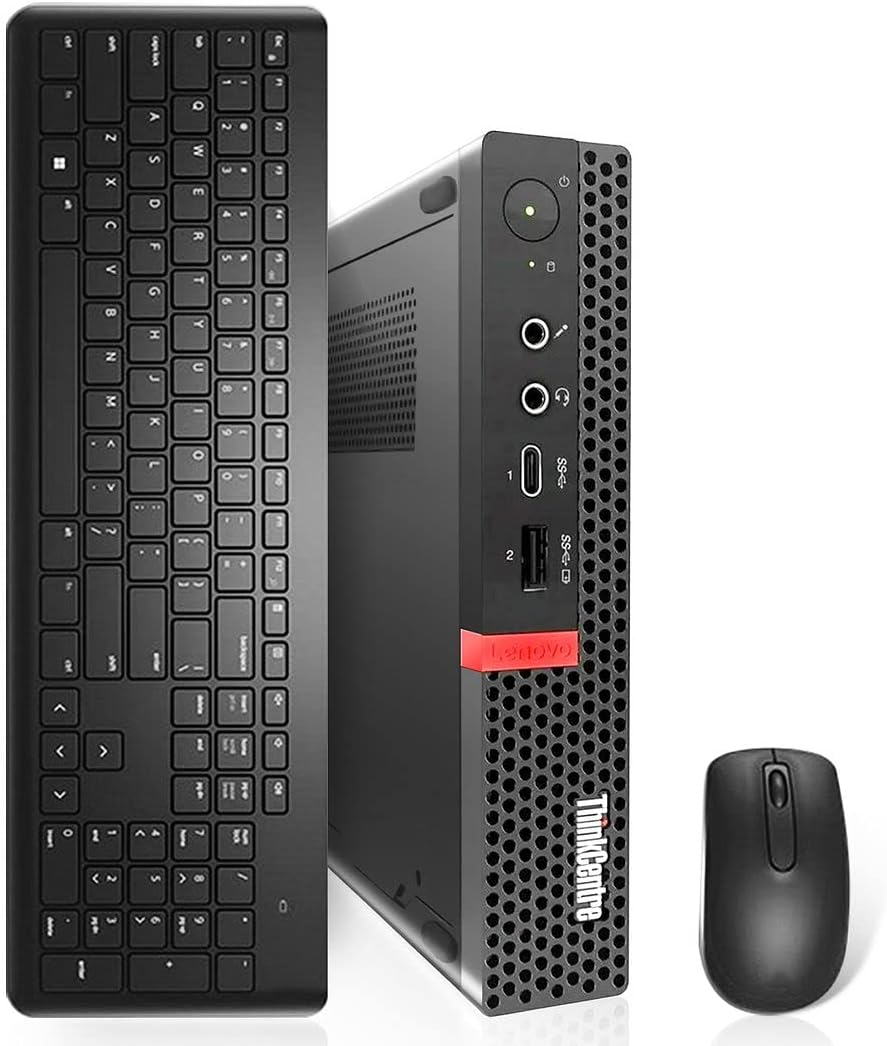 Lenovo ThinkCentre M920q Tiny Desktop Windows 11 Mini PC i5-8500T, 32GB RAM, New 1TB NVMe M.2 SSDNew 1TB SSD,HDMI,AX210 WiFi 6E BT5.2,Wireless Keyboard Mouse Renewed