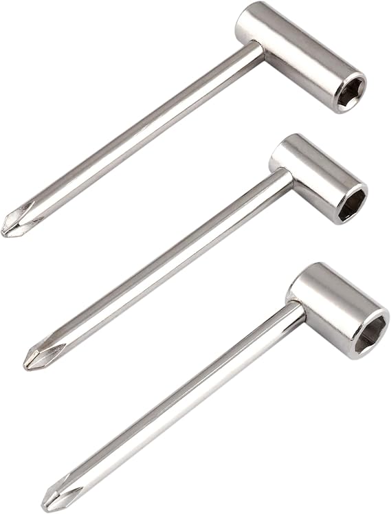 Guitar Truss Rod Adjusting Wrench Guitar Luthier Tools 3Pcs Chrome