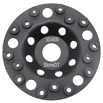 Diamond Grinding Cup Wheel, 4.5 Inch Concrete Grinding Wheel for Hard Concrete Floor, Fits 7/8" Arbor for Angle Grinder, Dot Segments 30/40 Grit