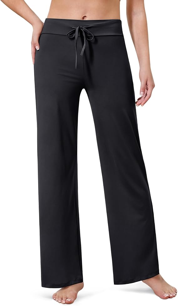 VALANDY Creamlush Drawstring Wide Leg Pants for Women Lounge Yoga Pants