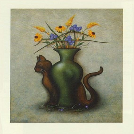 Buyartforless Cat & Vase IV by Jessica Fries 20 X 16 Art Print Poster
