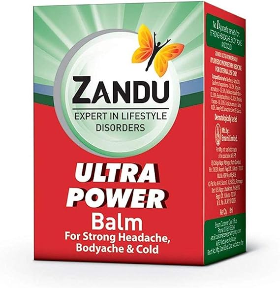 Zandu Ultra Red Balm | Ayurvedic Herbal Balm with Cooling Effect | Made with Menthol, Camphor & Eucalyptus Oil | Relieves Cold, Muscle Soreness & Body Aches | 0.27 Oz (Pack of 20)