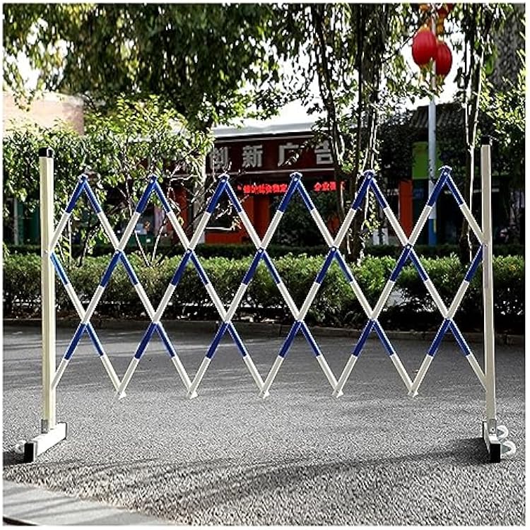 Expandable Metal Barricade Mobile Parking Barrier Driveway Fence Retractable Traffic Barricade Folding Portable Scissor Gate for Outdoor Road Garage Construc