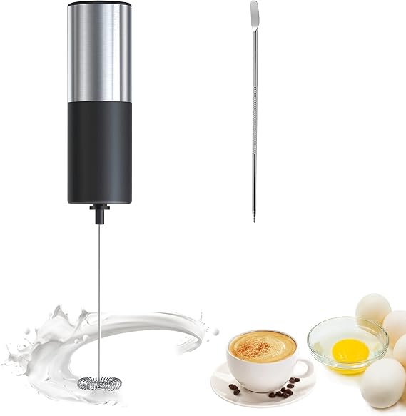 Milk Frother Handheld for Coffee (Foam Maker) Electric Whisk Drink Mixer for Lattes, Cappuccino, Hot Milk, Matcha, Coffee