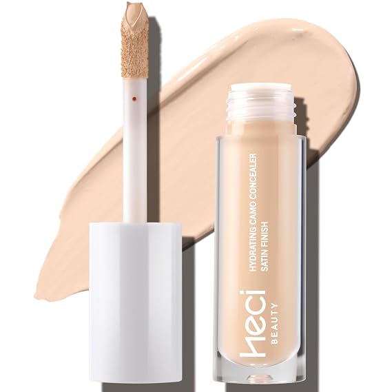 HECI BEAUTY Liquid Concealer Makeup for Blemishes & Dark Circles - Medium to Full Coverage Concealer for Face, 03 Light, 0.22 Fl Oz