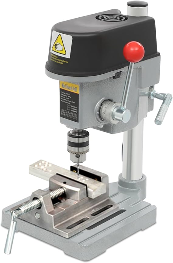 Mini Bench Drill Press, Portable Bench Drill Machine, Electric Bench Wood Drilling Machine for DIY Creation, Small and Precise Work Like Jewelry Making Woodworking Metal Drilling Machine