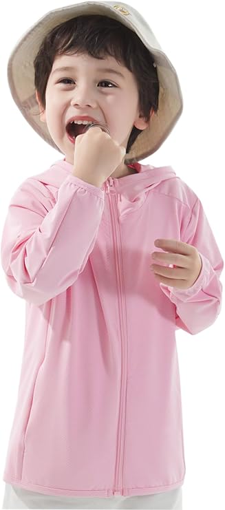 ACESTAR Kids UPF 50+ Sun Protection Shirts UV Long Sleeve Zip Up Hoodie SPF Cooling lightweight Jacket Running Fishing Hiking