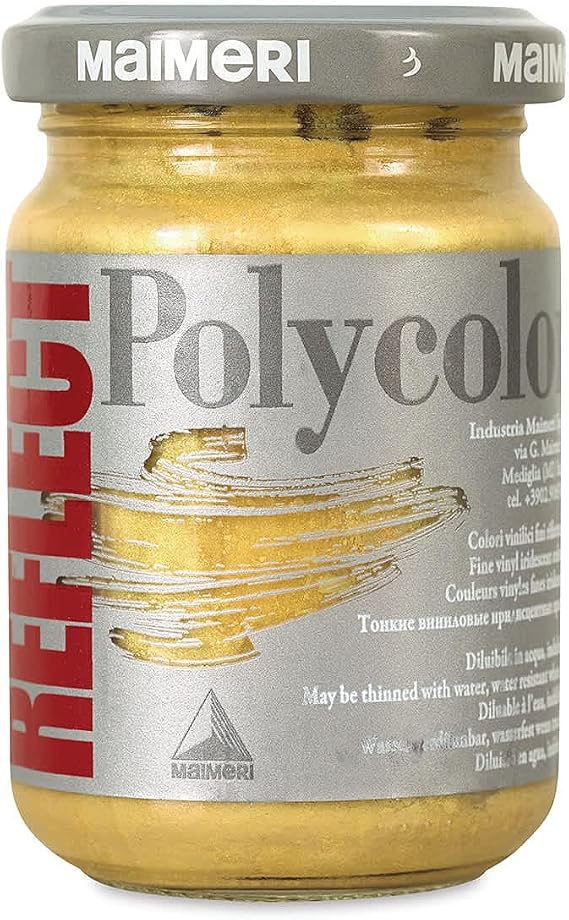 Maimeri Polycolor Vinyl Paints - Reflect Rich Gold, 140 ml