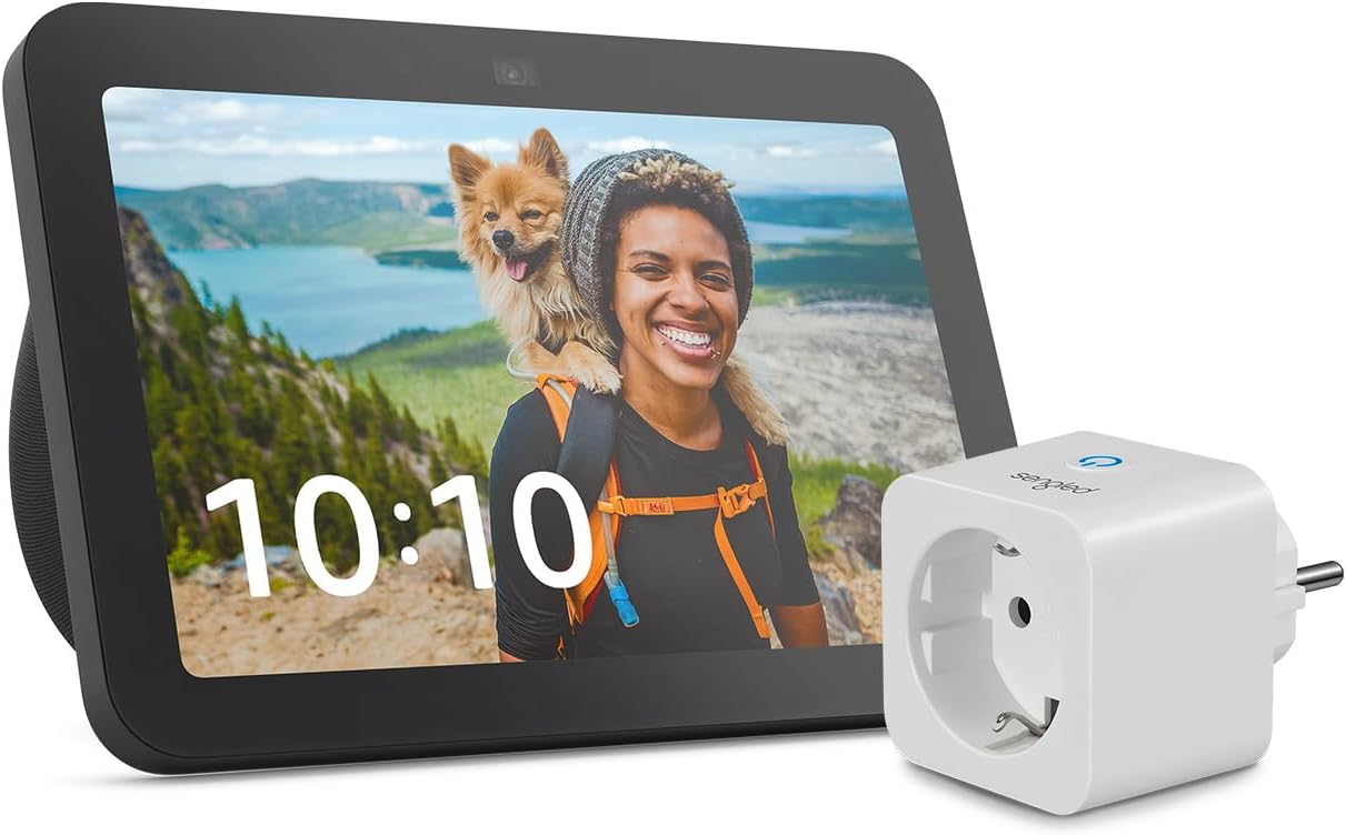 Echo Show 8 (3. Gen.) Anthrazit + Sengled Smart Plug Funktionert mit Alexa - Smart Home-Einsteigerpaket
