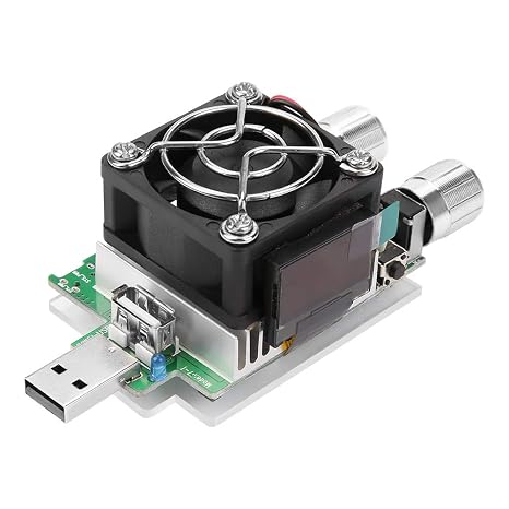 USB Power Meter, Electronic Load Tester, 35W Discharge, 4-30V DC, 0.1-4.5A Current, LCD Display, Aluminum Heat Sink