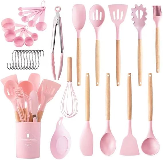Kitchen Tools Set, Cookware, 33-piece Set, Living Alone, Kitchen Utensils, New House Gift, Mother's Day Gift, Heat Resistant, Durable, Wooden Handle, Suitable for Japanese, Western, and Chinese