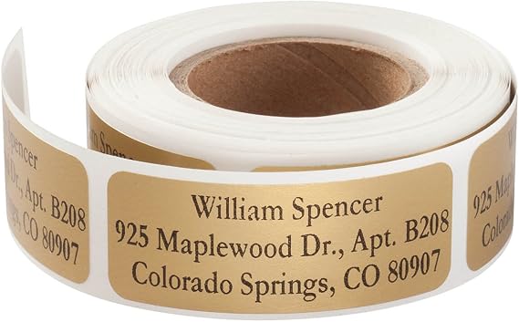 Custom Large Print Address Labels - Set of 200 - Gold