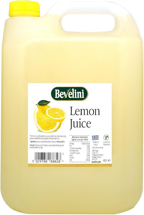 Bevelini Lemon Juice, 4 Litre