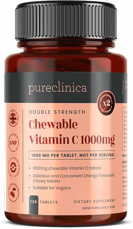 Double Strength Chewable Tablets Vitamin C 1000 mg x 120 Tablets - 4 Months Supply