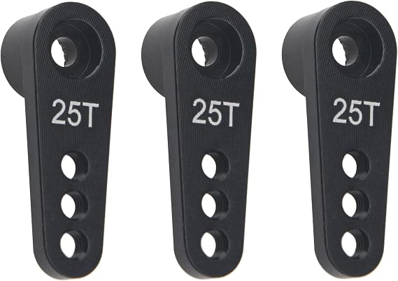 3Pcs ShareGoo Metal 25T Servo Horn 25 Teeth Steering Arm Compatible with Futaba Savox Power HD HSP Servos Motor Compatible with Wltoys Himoto Redcat Traxxas Axial 1/8 1/10 RC Car Truck (Black)