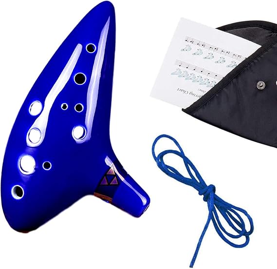 GERUI Legend of Zelda Ocarina, 12 Hole Alto C Triforce Link Cosplay Ceramic Replica