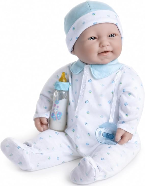 Caucasian 20-inch Large Soft Body Baby Doll | JC Toys - La Baby | Washable |Removable Blue Outfit w/ Hat and Pacifier| For Children 2 Years +