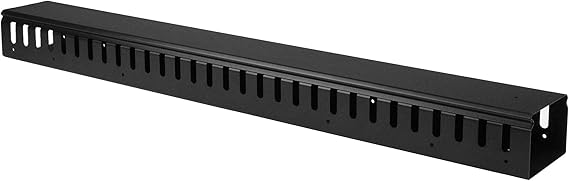 3ft (1m) Vertical Cable Management Duct with Cover - 0U Open Slot Finger Duct Wire Raceway for 19 Inch Server Rack - Slotted Cord Channel (CMVER20UF)
