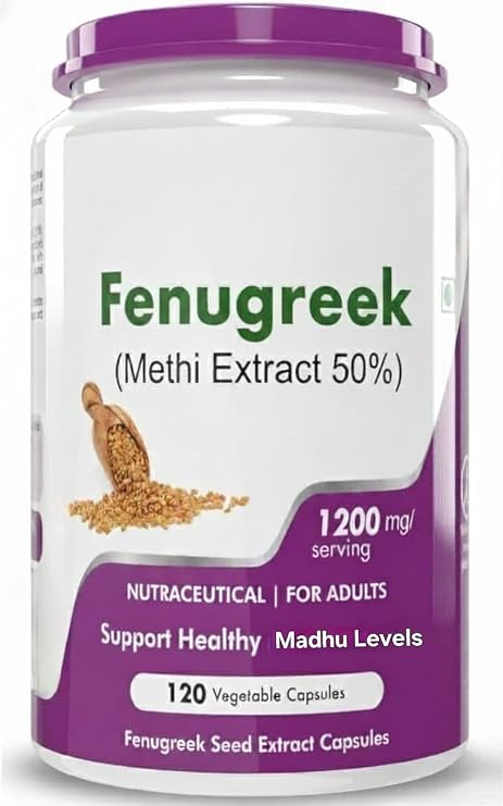 Fenugreek Seed Extract Supplement Veg-Capsule, 120 Count (Pack of 1)