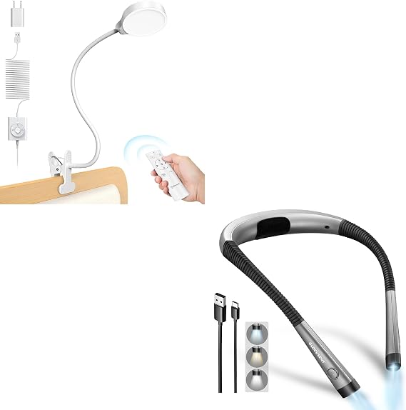 Glocusent Clip On Light & Book Neck Light