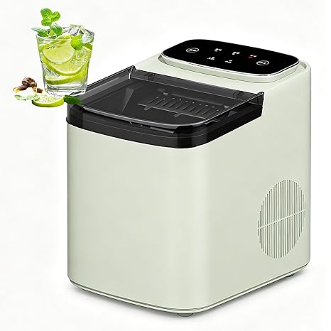 Ice Maker Machine, 1.2L Countertop Ice Cube Maker with Self-Cleaning, 12kg in 24H, Low Noise, Portable for Home, Kitchen, Office, Party, Bar, RV