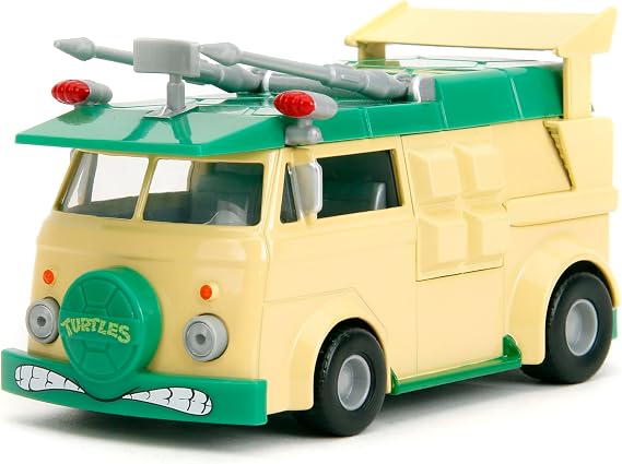 Jada Teenage Mutant Ninja Turtles Party Wagon Hollywood Rides 1:32 Scale Die-Cast, Opening Doors, Detailed Interior Collectible for Adults & Kids