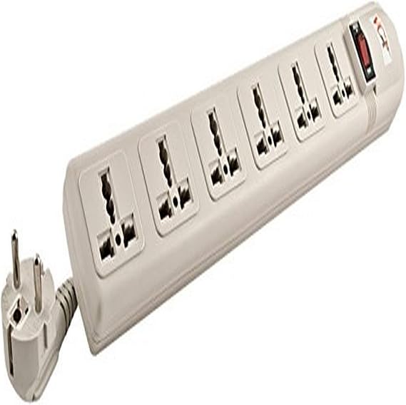 VCT - 220V/240V AC 13A Universal Surge Protector / Power Strip with 6 Universal Outlets. 50Hz/60Hz - 450 Joules. Max. 4000 Watt Capacity - Heavy Duty
