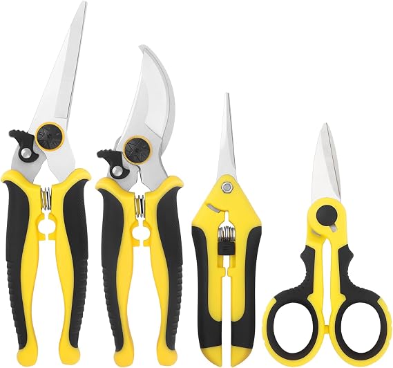 Garden Scissors & Pruning Shears, Garden Tool Set, 4 Pack