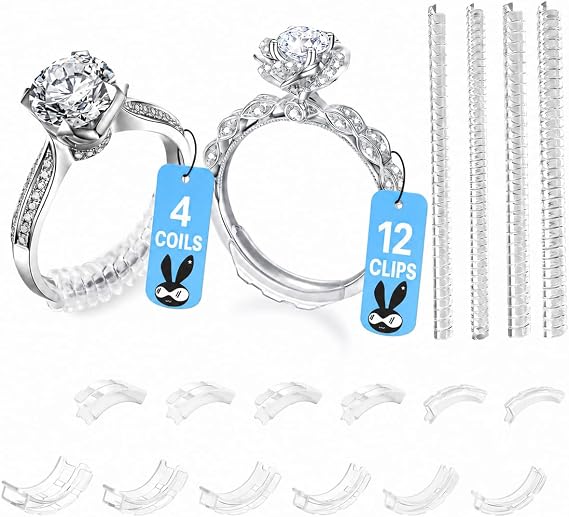 Ring Sizers for Loose Rings, 16 Pack Ring Adjusters, Guards & Tightener Set