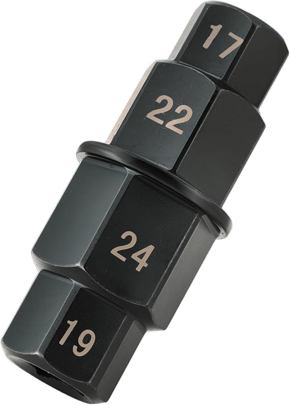 ATPEAM Hex Axle Tool - 17mm, 19mm, 22mm, 24mm 3/8" Hex Allen Spindle Socket Adapter for Motorcycle Front Axle (1 Pack)