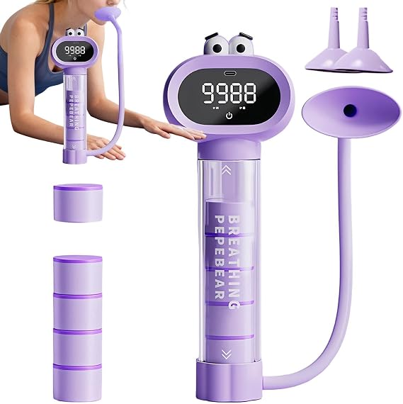 Breath Exercise Device | Spirometer Abdominal Exerciser - Kids Lungs Breath Dumbbell Trainer - for Teens Boys Kids Youth Classroom Home Outdoor School Running Fitness Sports
