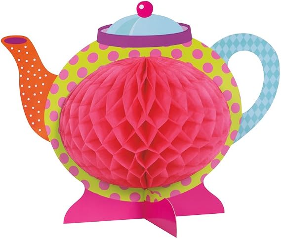 10" Mad Hatter Tea Party Centerpiece Decoration, Multicolor, 10"