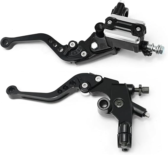 Hoypeyfiy 2Pcs Universal Motorcycle Brake Master Cylinder Kit, 22mm 7/8" Handlebar Levers for Most Bike Models, 2 Pair of Brake & Clutch Lever Set