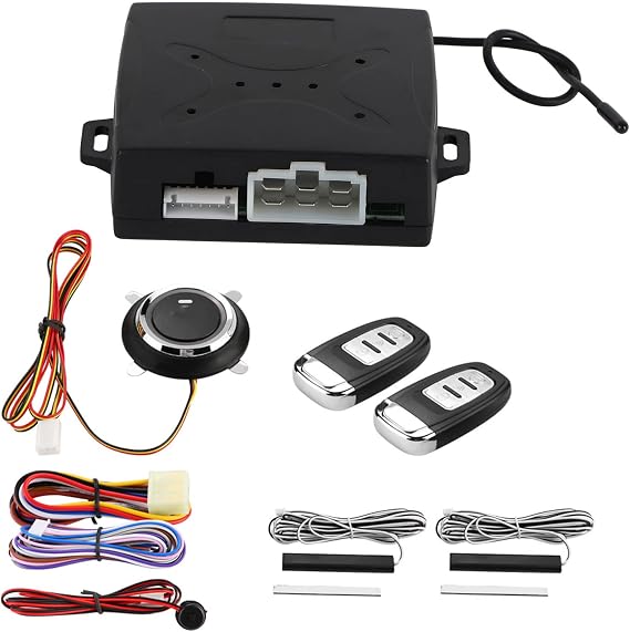 Car Alarm Security System, Universal Car Alarm System Engine Ignition Keyless Entry Push Button Remote Starter