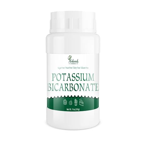 Potassium Bicarbonate 310 g - Potassium Bicarbonate 100% Pure Food Grade Powder Vegan For Plants Winery & Baking (Cakes Sourdough Biscuits) Food Grade Propellant