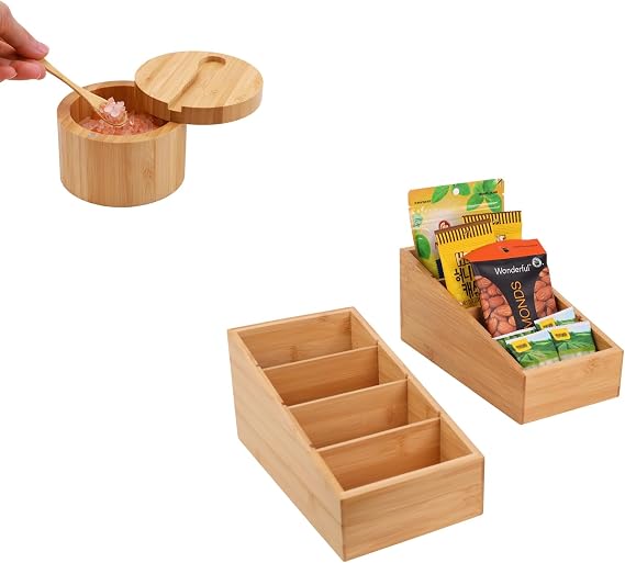 HTB Bamboo Salt Cellar & Snack Organizer