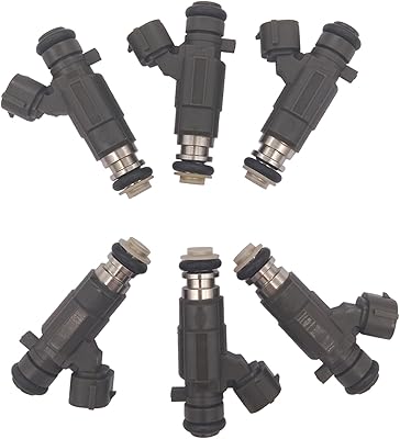 JESBEN FBJC100 FJ653 6Pcs Set Fuel Injectors 4 Holes Replacement for Infiniti G35 350Z 3.5L 2003-2004 Pathfinder 3.5L 2002-2004 QX4 3.5L 2001-2003 Maxima I30 3.0L 2000-2001 16600-5L700