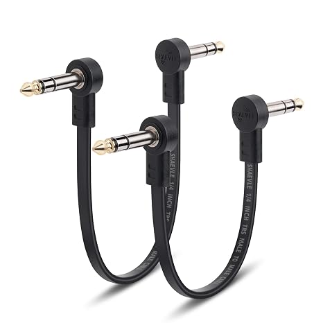 TRS Guitar Patch Cable 1/4 inch Right Angle Effect Pedal Cord