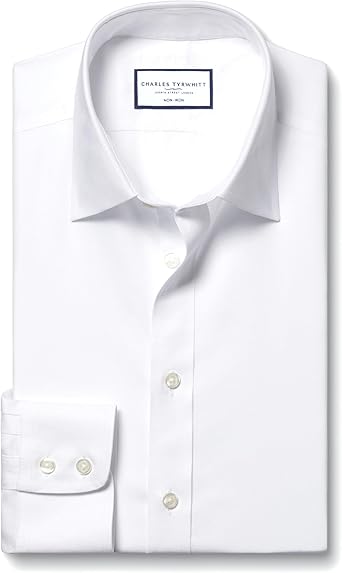 Charles Tyrwhitt Shirts for Men Twill Non-Iron Formal Dress Shirt Long Sleeve Cotton Shirt Classic Fit Classic Collar