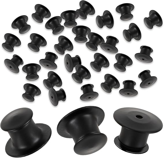 DECYOOL 25Pcs Black Locking Pin Backs Metal Keepers Clasp for Brooch