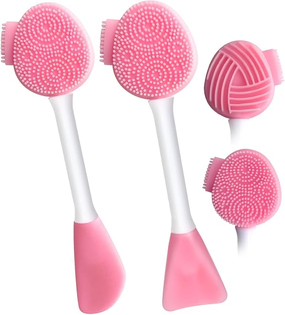 MUIIGOOD 2pcs Silicone Face Scrubber Face Mask Brush Exfoliating Lip Cleansing Facial Cleansing/Wash Brush Exfoliator Blackhead Skin Care Tool Makeup Removes Dead & Dry Skin for Women Men