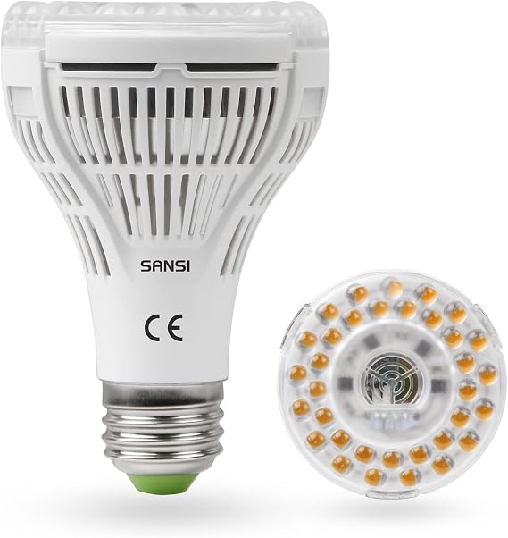 SANSI Plant Lamp LED 15 W Plant Light Full Spectrum E27 White 4000 K for Indoor Plants Grow Light Grow Lamp for Garden Flowers Vegetables Fruit 4000 K white plant light for garden flowers vegetables fruit