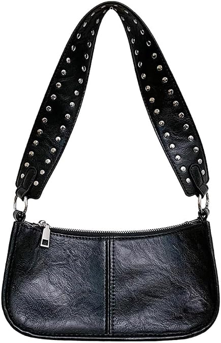Trendy Shoulder Bags for Women Y2K Leather Purse Studded Handbags Retro Crossbody Bag Small Cute Hobo Bag