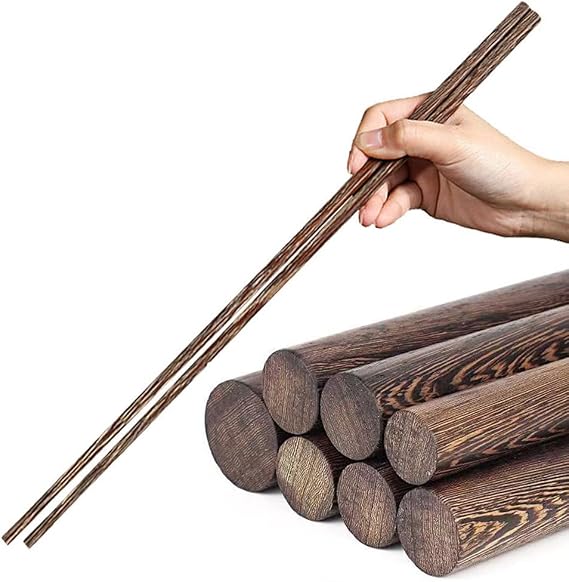 6 Pairs 16in Extra Long Cooking Chopsticks,for Hotpot, made of natural wood, reusable chopsticks, kitchen chopsticks (16in 6 Pairs)